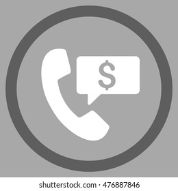 Phone Order vector bicolor rounded icon. Image style is a flat icon symbol inside a circle, dark gray and white colors, silver background.