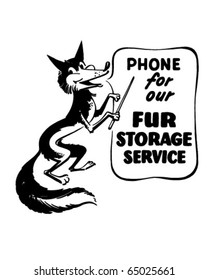 Phone For Our Fur Storage - Ad Header - Retro Clipart