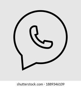 ilustración vectorial aislada del icono de contorno telefónico