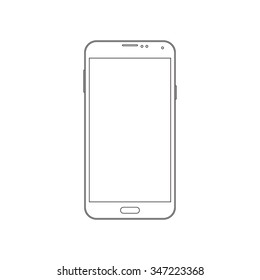 Phone Outline Icon On The White Background. Vector Design Template.