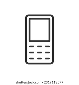 Phone outline vector icon isolated on white background. Phone line icon for web, mobile and ui designe.