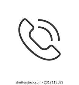 Phone outline vector icon isolated on white background. Phone line icon for web, mobile and ui designe.