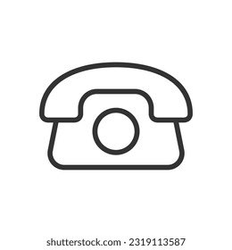 Phone outline vector icon isolated on white background. Phone line icon for web, mobile and ui designe.