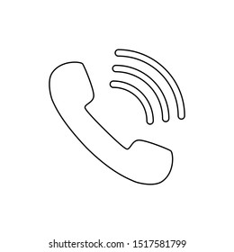 phone outlined call icon white background vector illustration