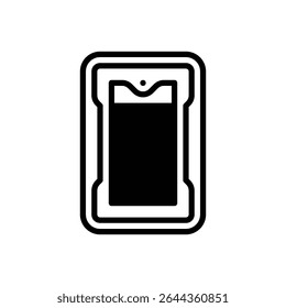 Phone. Outlined stroke vector icon with black-filled details.
