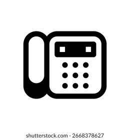 Phone. Outlined stroke vector icon with black-filled details.
