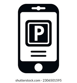 Phone paid parking icon simple vector. Space park. Gate zone