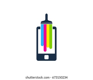 Phone Paint Icon Logo Design Element