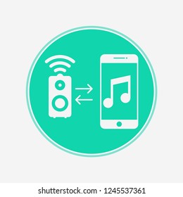 Phone pairing with speaker vector icon sign symbol