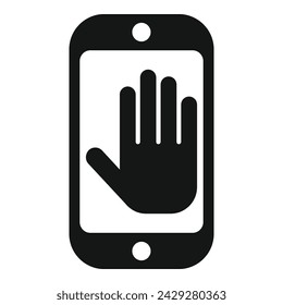 Phone palm scan icon simple vector. Rec tone data. Software audio