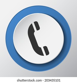 phone paper icon with shadow. Vector illustrations.