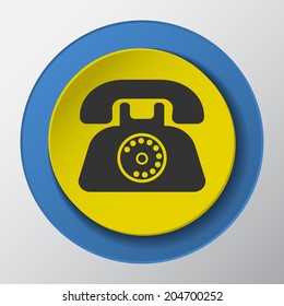 phone paper icon with shadow. Vector illustrations.