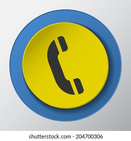 phone paper icon with shadow. Vector illustrations.