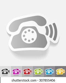 phone paper sticker with shadow. Vector illustration