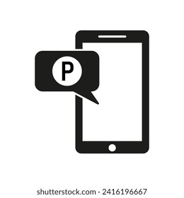 Phone parking bubble icon. Vector illustration. EPS 10.