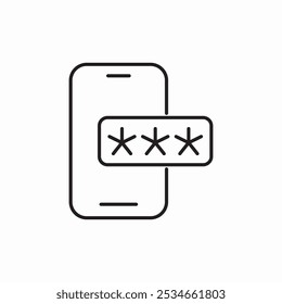 Vector de signo de icono de Contraseña de teléfono