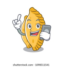 With phone pastel character cartoon style