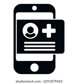 Phone patient icon simple vector. Computer record. Online digital