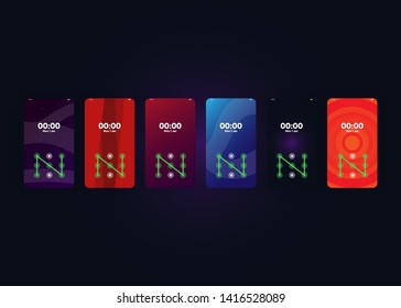 Configuración de bloqueo de patrón de teléfono en Smartphone con interfaz de usuario de seguridad Experiencia de usuario Ilustración de vectores de interfaz de usuario