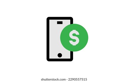 phone payment icon, Mobile banking online. Digital money. Vector graphic illustration