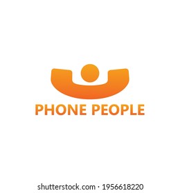 Phone people logo template design