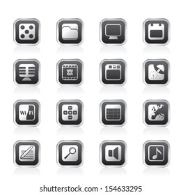 Phone Performance, Internet and Office Icons - Vector Icon Set 