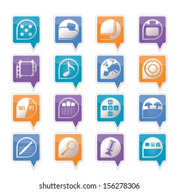 Phone Performance, Internet and Office Icons - Vector Icon Set 