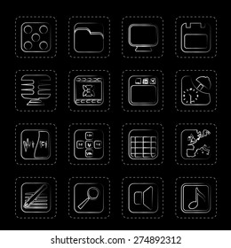 Phone Performance, Internet and Office Icons - Vector Icon Set 