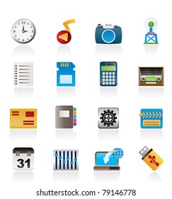 Phone Performance, Internet and Office Icons - Vector Icon Set