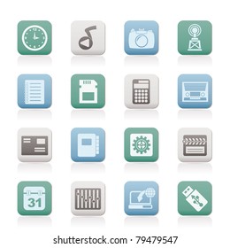 Phone Performance, Internet and Office Icons - Vector Icon Set