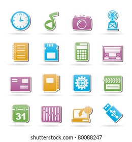 Phone Performance, Internet and Office Icons - Vector Icon Set