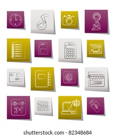 Phone Performance, Internet and Office Icons - Vector Icon Set