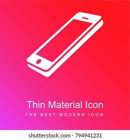 Phone in perspective red and pink gradient material white icon minimal design