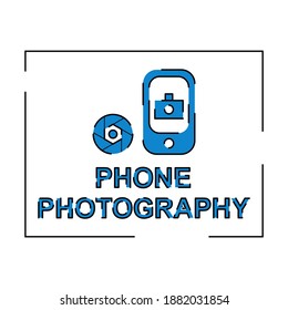 Phone photography flat outline illustration. Easy to edit with vector file. Can use for your illustration. Especially about technology.