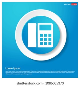 Phone pictogram icon Abstract Blue Web Sticker Button