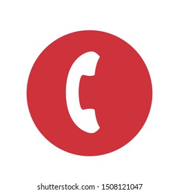 phone picture logo in a red circle, for the end call button