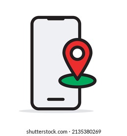 Phone with pin location icon