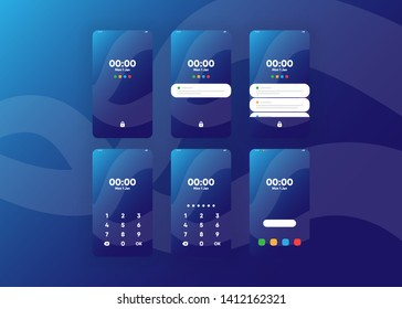 Phone Pin Lock Set on Smartphone with Security User Interface User Experience UI Vector Illustration