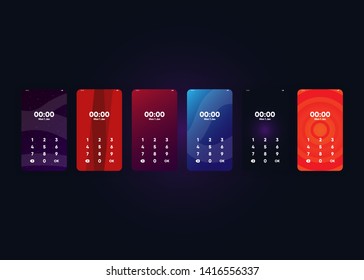 Phone Pin Lock Set on Smartphone with Security User Interface User Experience UI Vector Illustration