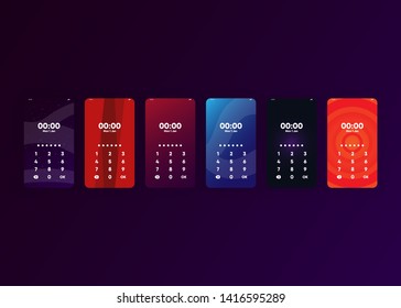 Phone Pin Lock Set on Smartphone with Security User Interface User Experience UI Vector Illustration