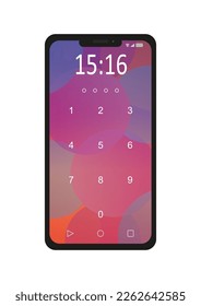 Phone PIN Unlock Vector Isolated On White Background