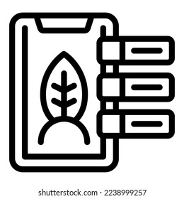 Phone plant grow icon outline vector. Digital app. Food sensor