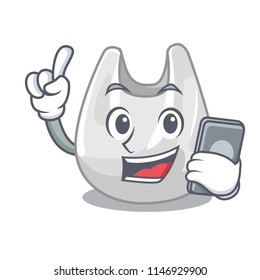With phone plastic bag character cartoon