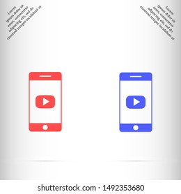 phone play vector icon , Lorem ipsum flat design