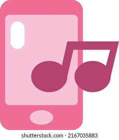 Lista de reproducción de teléfono, ilustración, vector sobre un fondo blanco.