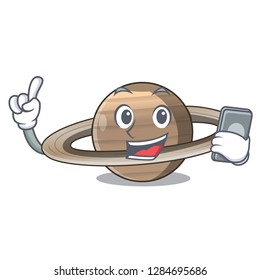 With phone Pluto saturn isolated in with mascot