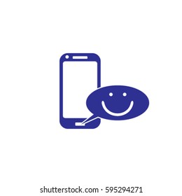 Phone with positive message vector icon
