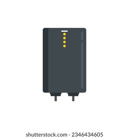 Phone power bank icon flat vector. Mobile battery. Portable charger isolated