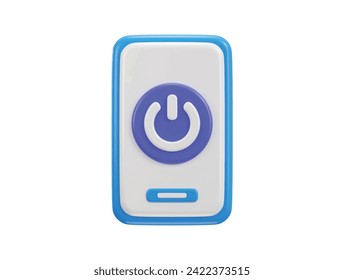 Icono de botón de encendido 3d procesado