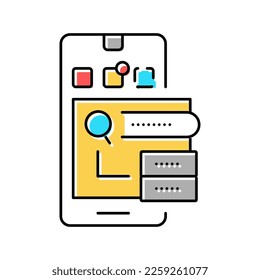phone problem research color icon vector. phone problem research sign. isolated symbol illustration